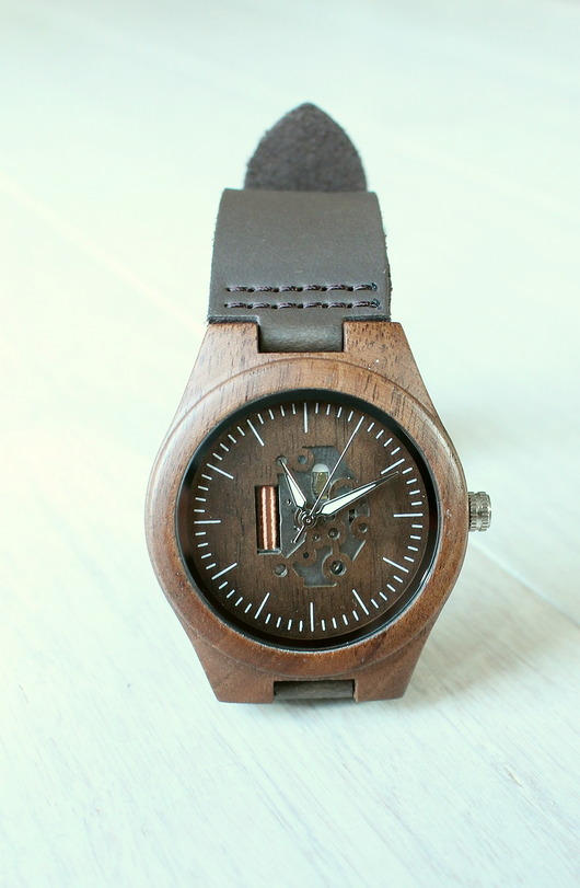 Drewniany zegarek SKELETON MINI walnut EkoCraft