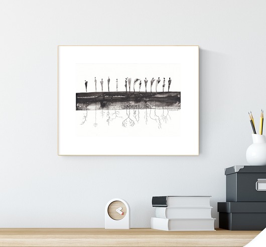 grafika 30 x 21 cm wykonana ręcznie,abstrakcja Krystyna Siwek Art