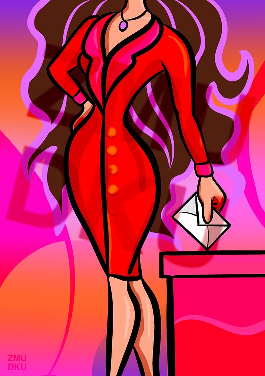 grafiki i ilustracje Plakat, Vote like woman