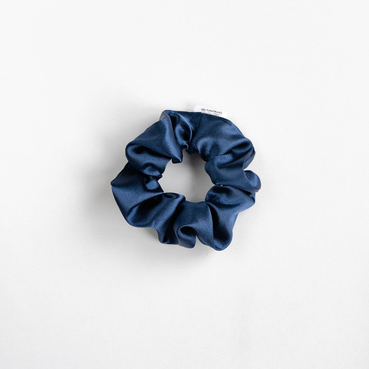 gumki do włosów Scrunchie SATIN granatowa