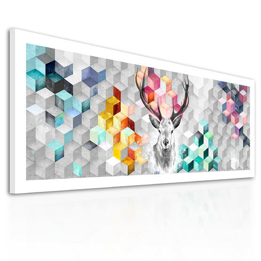 OBRAZ NA PŁÓTNIE -120x50cm -JELEŃ Z FANTAZJĄ  LUdesign gallery