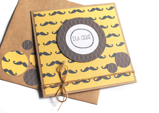 DLA CIEBIE :: wąsiasta kartka handmade kaktusia