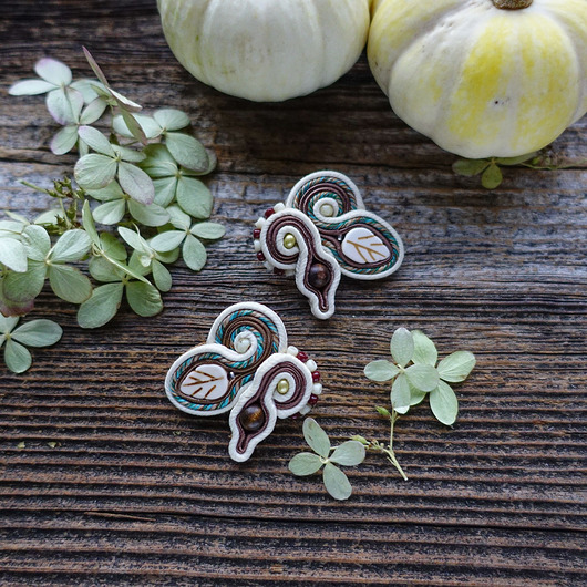 kolczyki soutache Jesienne  kolczyki soutache