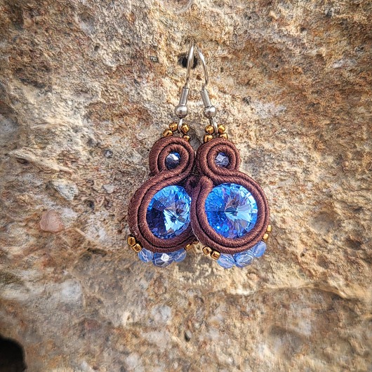 kolczyki soutache Sofi 6 - kolczyki z kryształami