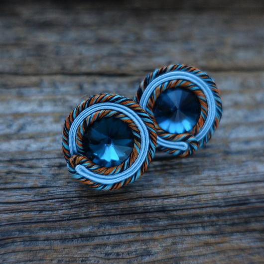 kolczyki soutache Turkusowe kolczyki soutache