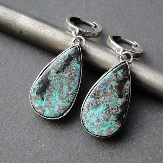 kolczyki srebrne Kolczyki srebrne Chryzokola