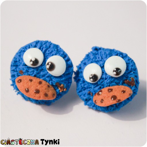 kolczyki z masy plastycznej Ciasteczkowy potwór
