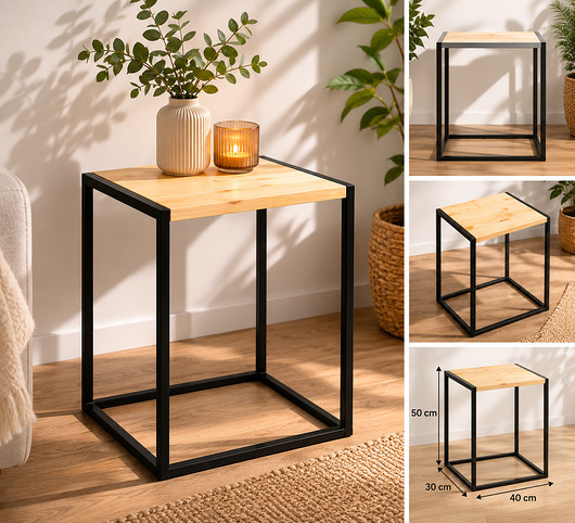 meble - inne Stolik nocny szafka nocna Loft Industrial 30 x 40 x 50