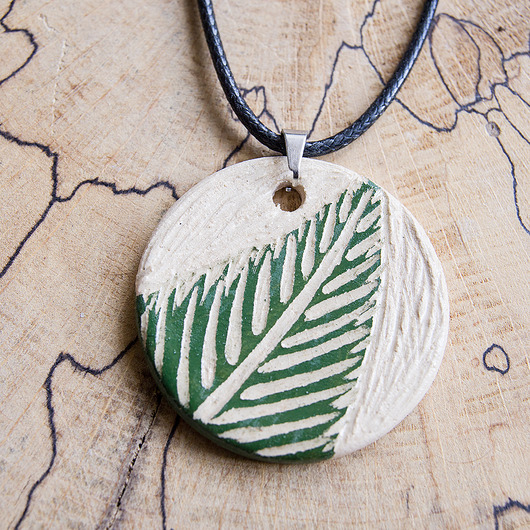 naszyjniki - inne Naszyjnik ceramiczny sgraffito