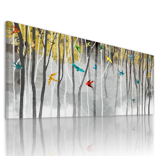 obrazy Obraz na płotnie PEJZAŻ ORIGAMI- 150x60cm 443
