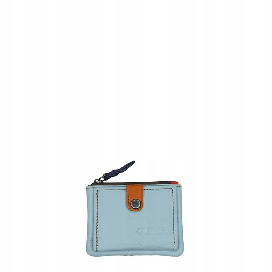 portfele damskie Portfel portfelik mały skórzany miejsce na bilon karty eko OLIVKA