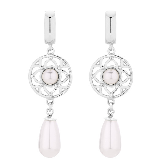 Srebrne kolczyki z perłami SWAROVSKI CRYSTAL SOTHO