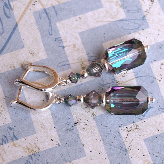 Kolczyki Swarovski Fasetowane kostki PARADISE SHINE Ikati Jewellery