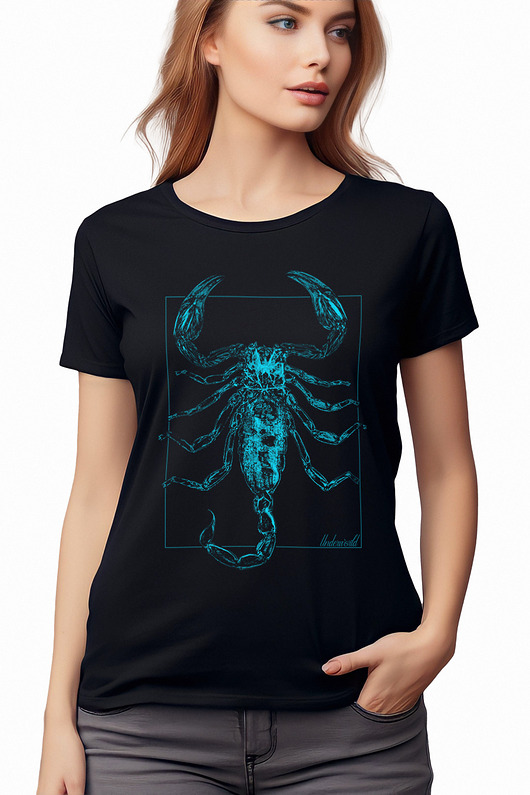 t-shirt damskie T-shirt damski UNDERWORLD Scorpion niebieski