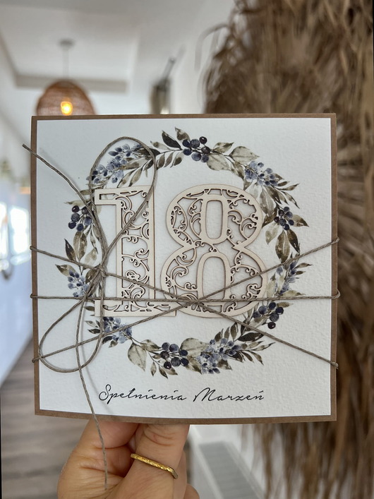 kartki scrapbooking Wyjątkowa ręcznie robiona kartka na 18-ste urodziny, osiemnastka, pomysł na p