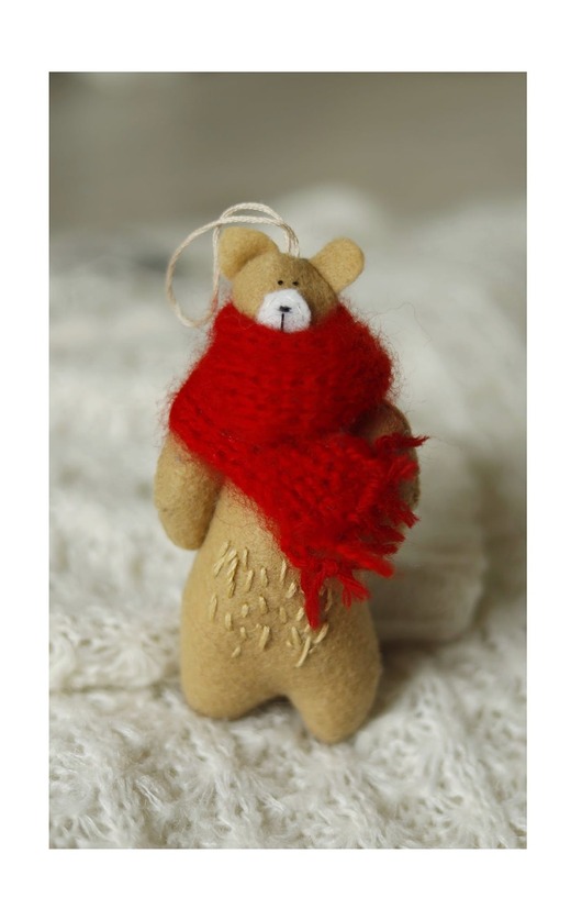 dekoracje świąteczne Zawieszka miś na choinkę/ do torebki