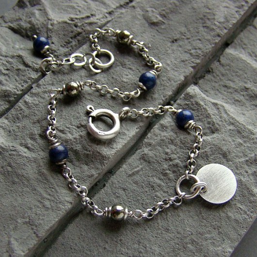 bransoletki z kamieni naturalnych Lapis i piryt  - bransoletka