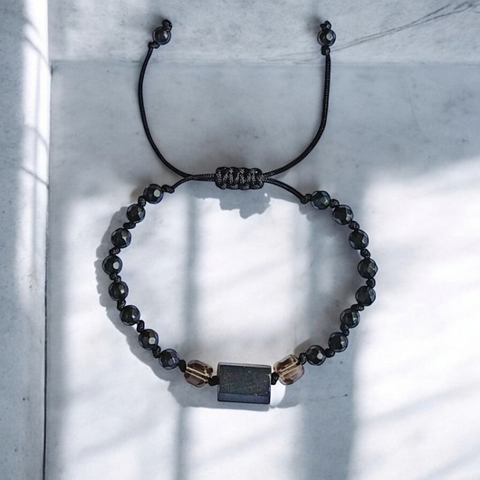 bransoletki z kamieni naturalnych OCHRONNA bransoletka - czarny turmalin, kwarc dymny, onyks mat