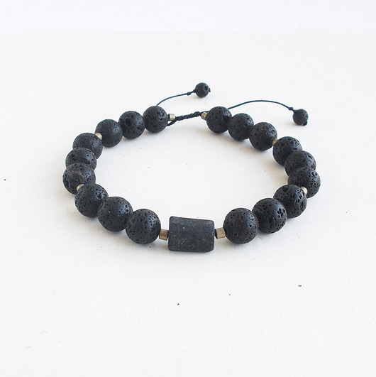 bransoletki z kamieni naturalnych Turmalin i lawa czarna bransoletka
