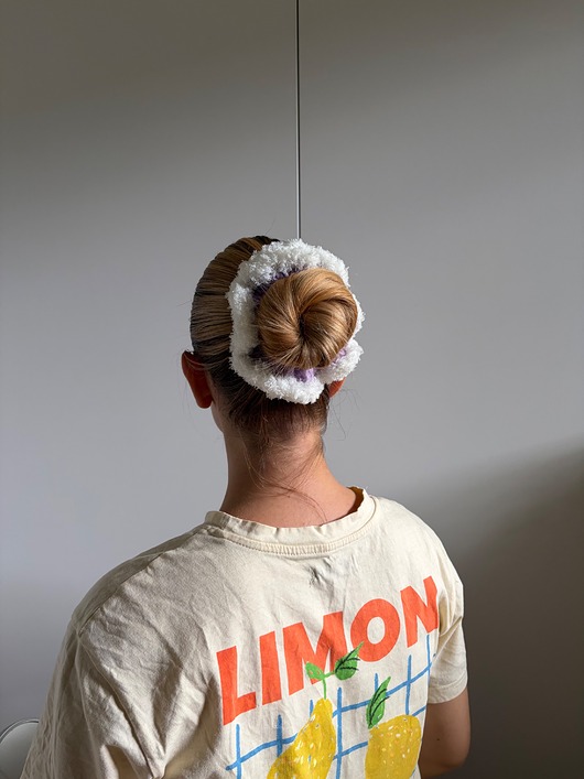 gumki do włosów Wełniana puchata scrunchie