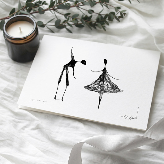 grafiki i ilustracje Autorska grafika - nr 101 - zaproszenie do tańca