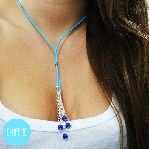 Naszyjnik with Blue Chains by Daffne LOVINA PRINTS