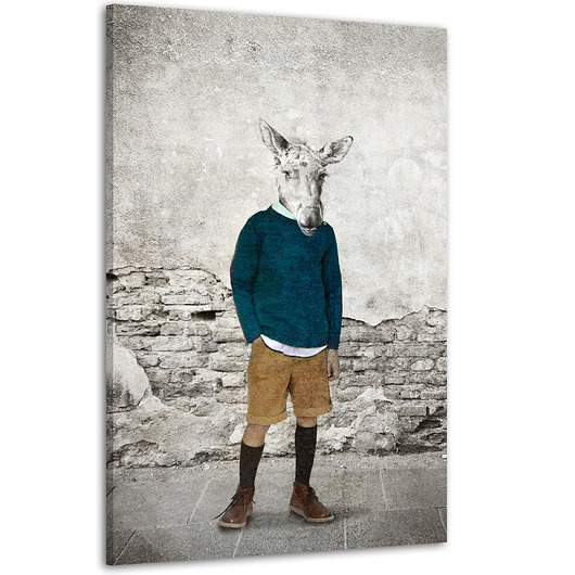 obrazy OBRAZ NA PŁÓTNIE - KAWALER ŁOŚ - 80x120cm