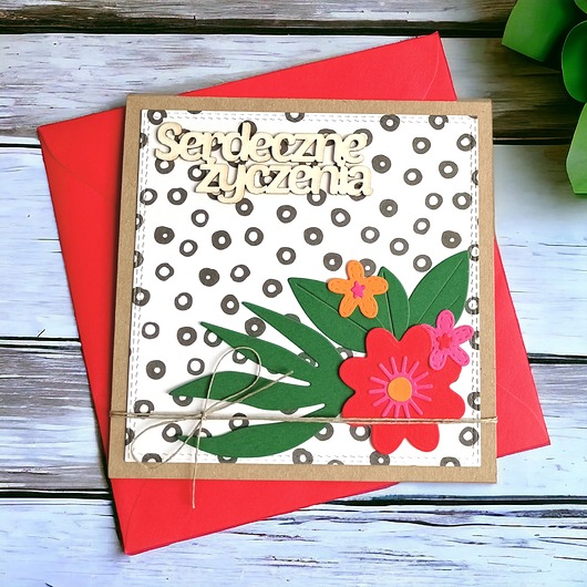 kartki scrapbooking Serdeczne życzenia :: kwiaty :: uniwersalna kartka