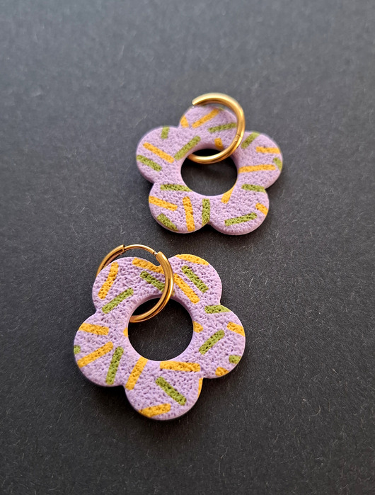 kolczyki z masy plastycznej Kolczyki color no3