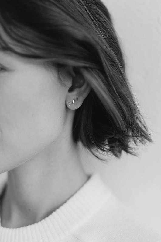 kolczyki pozłacane ASTA studs - kolczyki pozłacane z motywem fali