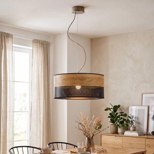 lampy wiszące Czarna lampa wisząca na lince z regulacją HAJFA DUAL fi - 40 cm