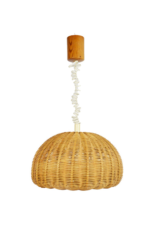 lampy wiszące Lampa wiklinowa, lata 70