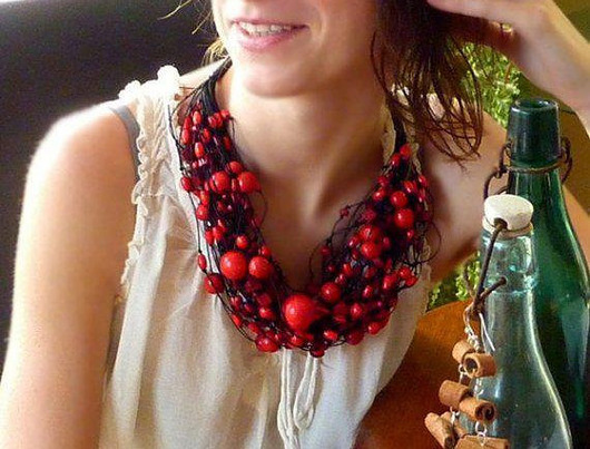 kolie Biżuteria z natury lniany naszyjnik