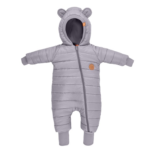 kombinezony dla niemowlaka Kombinezon zimowy dla dziecka MROZEK z uszami misia szary
