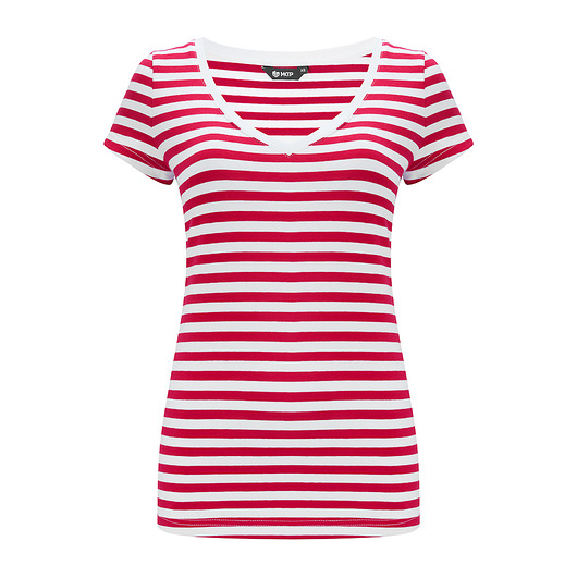 t-shirt damskie T-shirt Perfect Lines Paski Czerwone - Rozmiar: