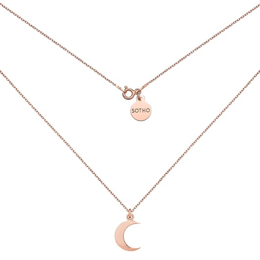 złote naszyjniki Naszyjnik z różowego złota z księżycem