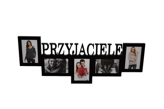 ramki na zdjęcia Multirama ramka na zdjęcia z napisem PRZYJACIELE mdf 5 zdjęć