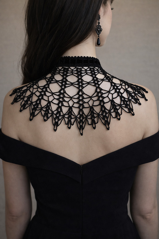 Akcesoria pozostałe Narzutka koronkowa wiktoriańska czarna