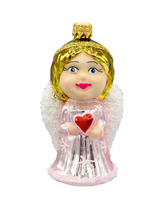 ozdoby choinkowe Bombka choinkowa: Anioł z sercem: różowy
