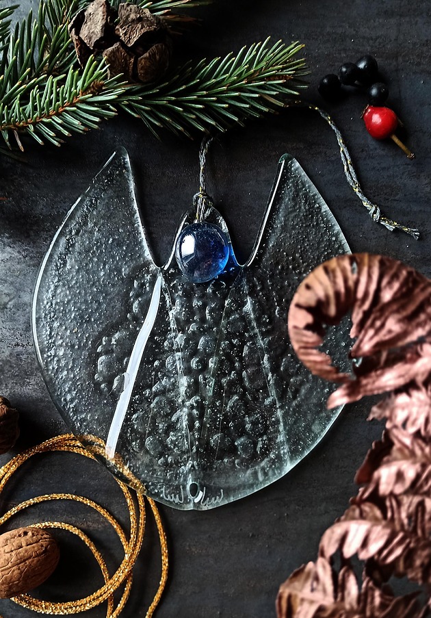 dekoracje świąteczne Aniołek szklany