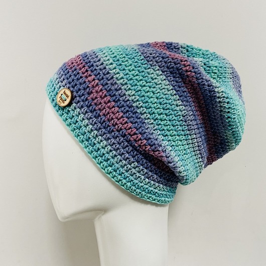 czapki damskie Czapka przejściowa cienka beanie smerf bawełna