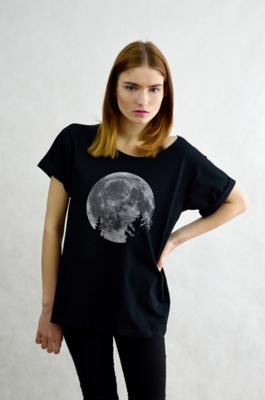 MOON - Koszulka Oversize czarna T-shirt GAU great as You