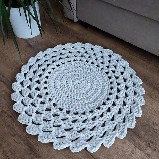 dywany Dywan szydełkowy okrągły ze sznurka bawełnianego 60cm
