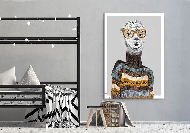 obrazy OBRAZ NA PŁÓTNIE-ALPAKA WANDZIA-70x100