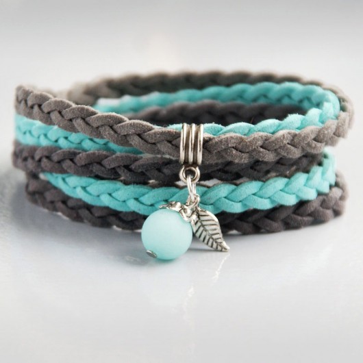 boho braid IX :: grey & mint kaktusia