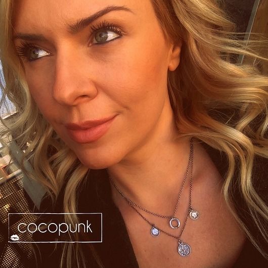 Naszyjnik kaskadowy z monetkami- srebro. Cocopunk