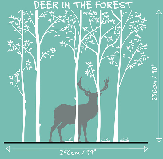 DEER IN THE FOREST jeleń Drzewo naklejki Drzewa  imielsky