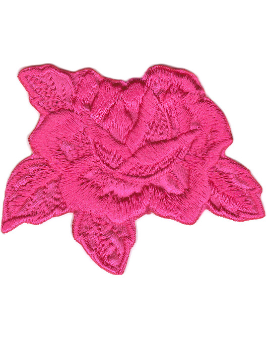 naszywki na ubrania Naszywka naprasowanka RÓŻA RÓŻOWA termo haft dla dzieci 9,2x7,5cm