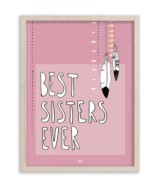 best sisters ever, piórka dla dziewczynek Mojo Graffi