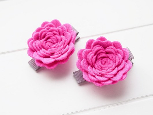 ROSES  spinki do włosów HOT PINK Momilio